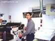 Working in the print shop.